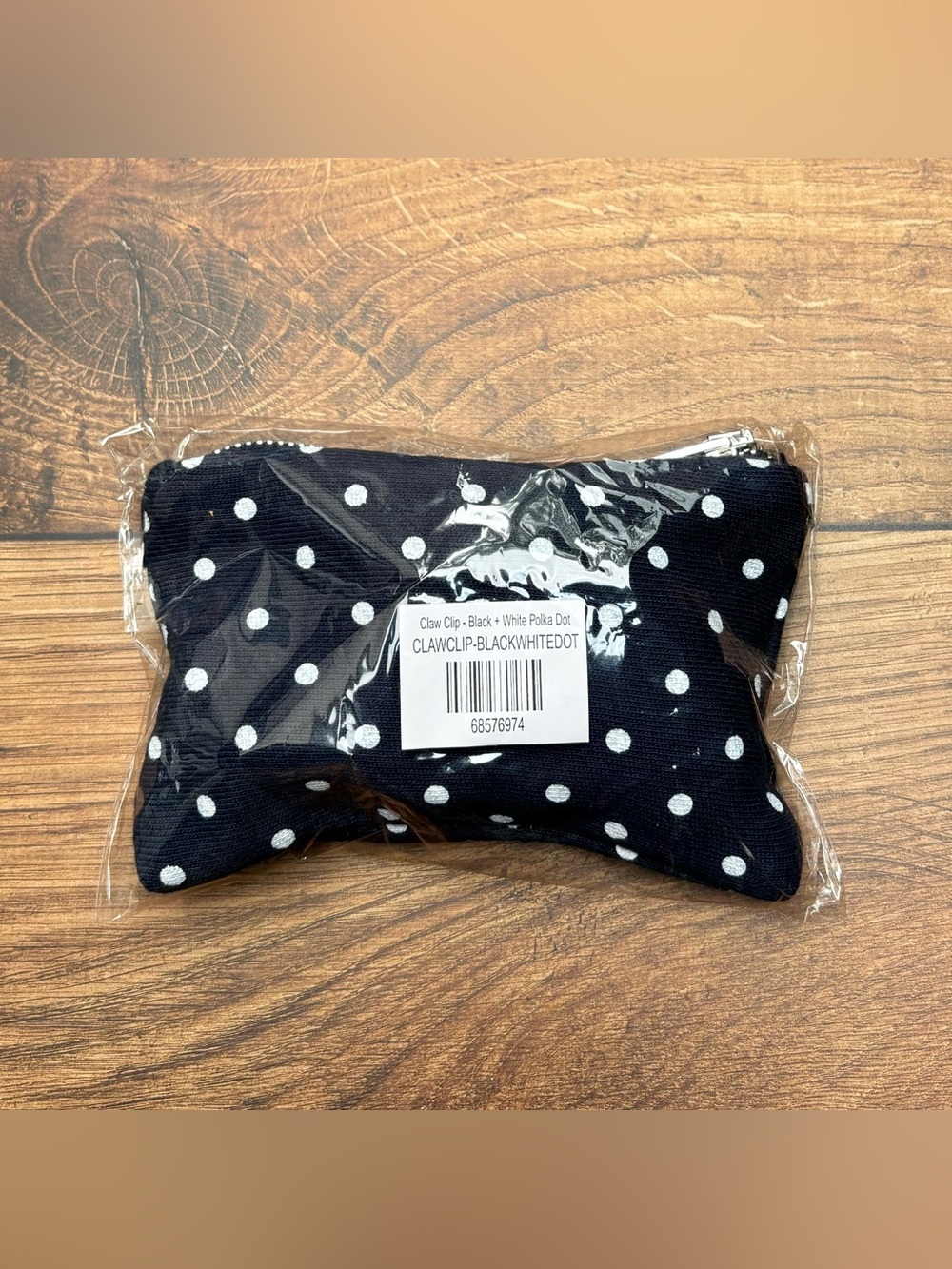 New Parke Claw Clip In Black + White Polka Dot - Picture 3 of 4